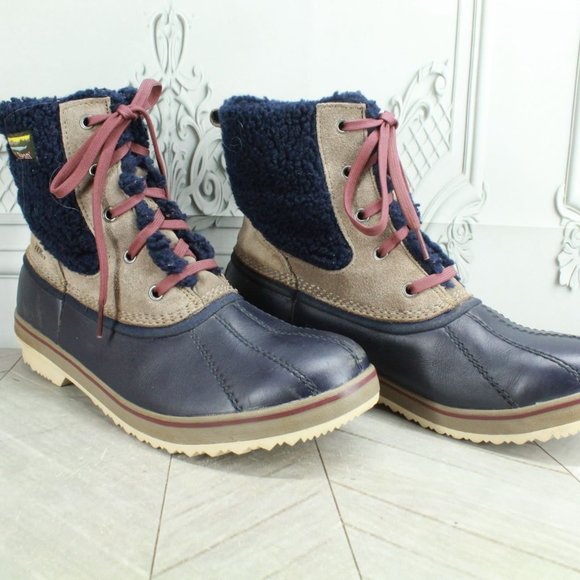 LL Bean Rangeley Multicolor Leather Insulated Ankle Pac Boots Size 11 M - Picture 3 of 9